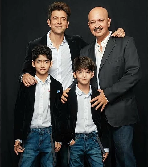 Hridhaan Roshan with his Brother, Father and Grand Father