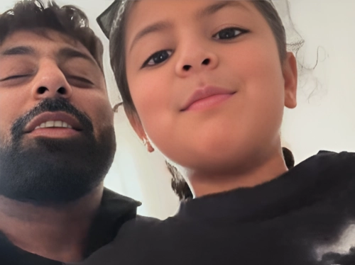 Jessemy Grace Masih Singh with his Father